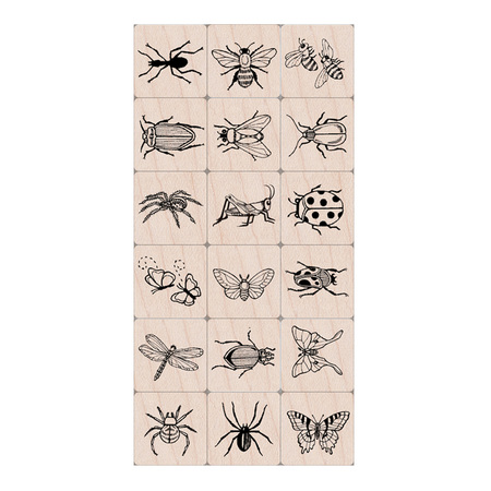 HERO ARTS Ink n Stamp Bugs Stamps, 18 Pieces LL375